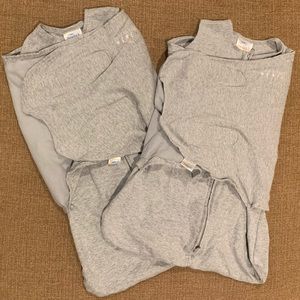Like New HALO | Cotton Sleepsack Swaddle 3-Way, Newborn, Set of TWO, Unisex Gray